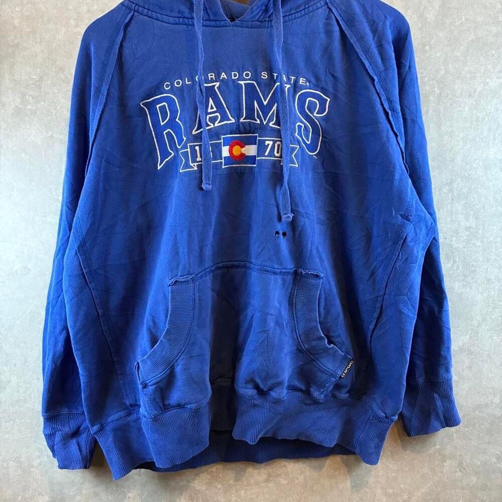 Men's Navy and Blue Hoodie